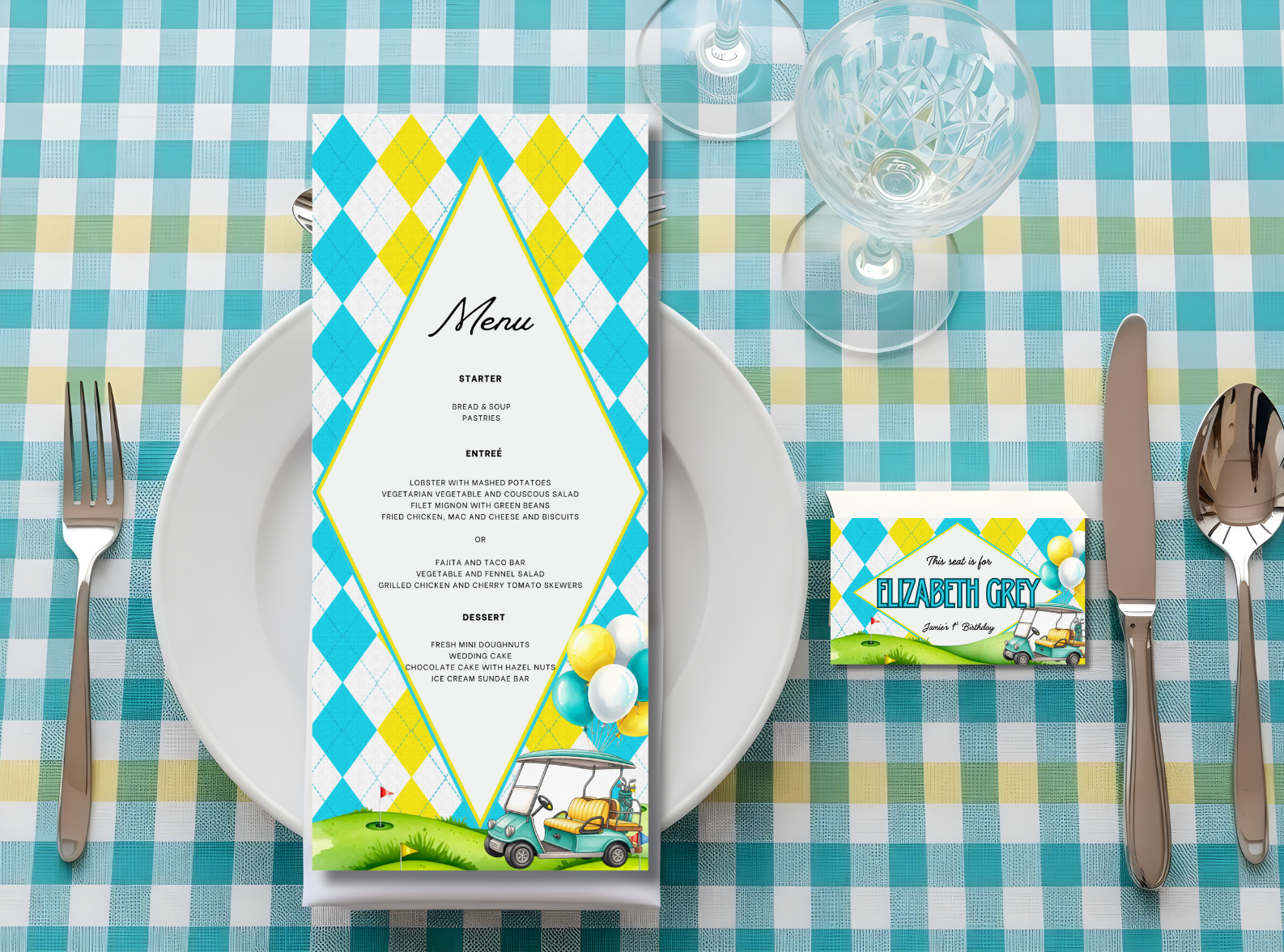 Golf Party Menu Template Printable