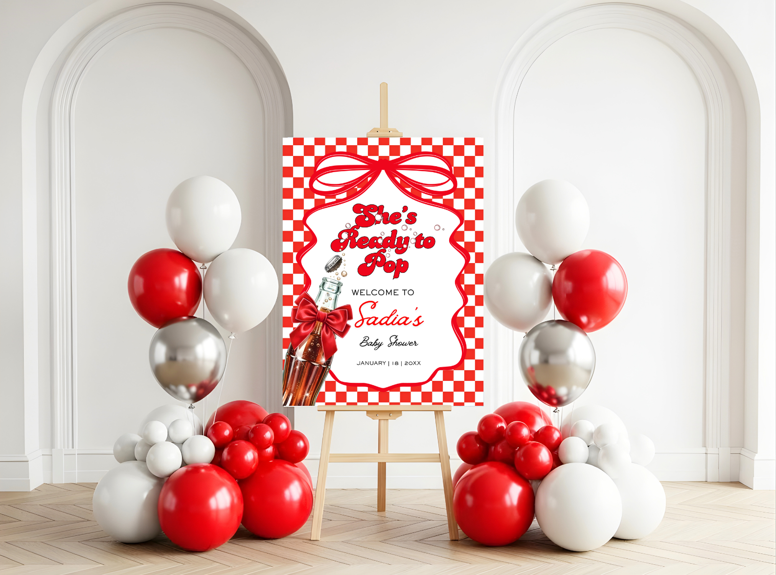 She’s Ready to Pop Baby Shower Welcome Sign