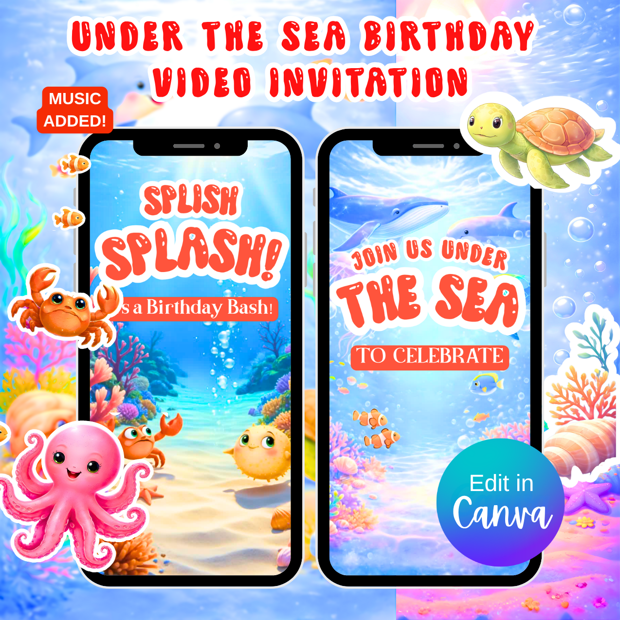 Under the Sea Birthday Video Invitation