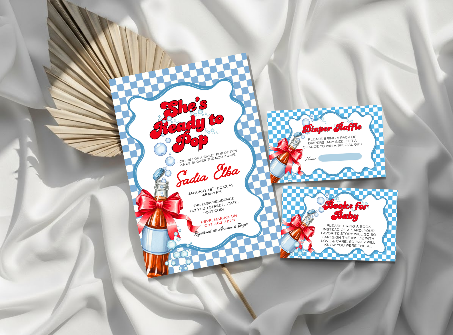 She’s Ready to Pop Baby Shower Invitation Set