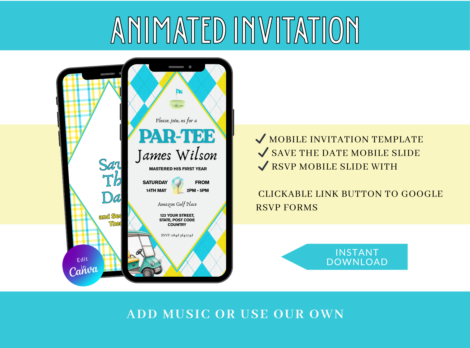 Golf Themed Animated Invitation