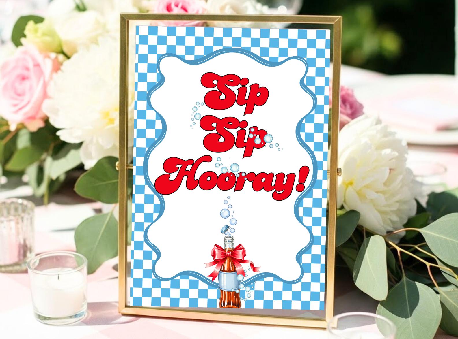 Blue Ready to Pop Baby Shower Signs 