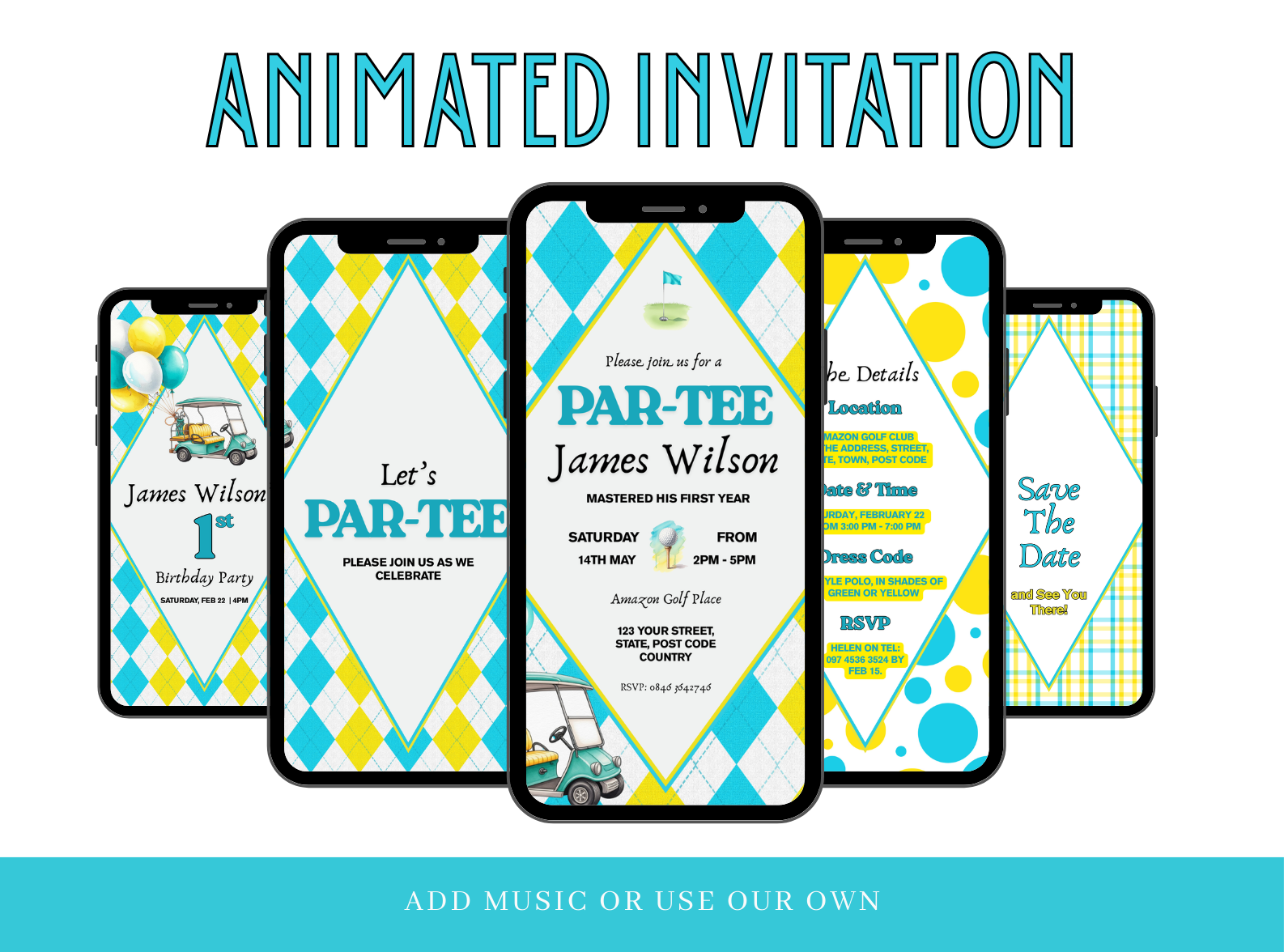 Golf Themed Animated Invitation