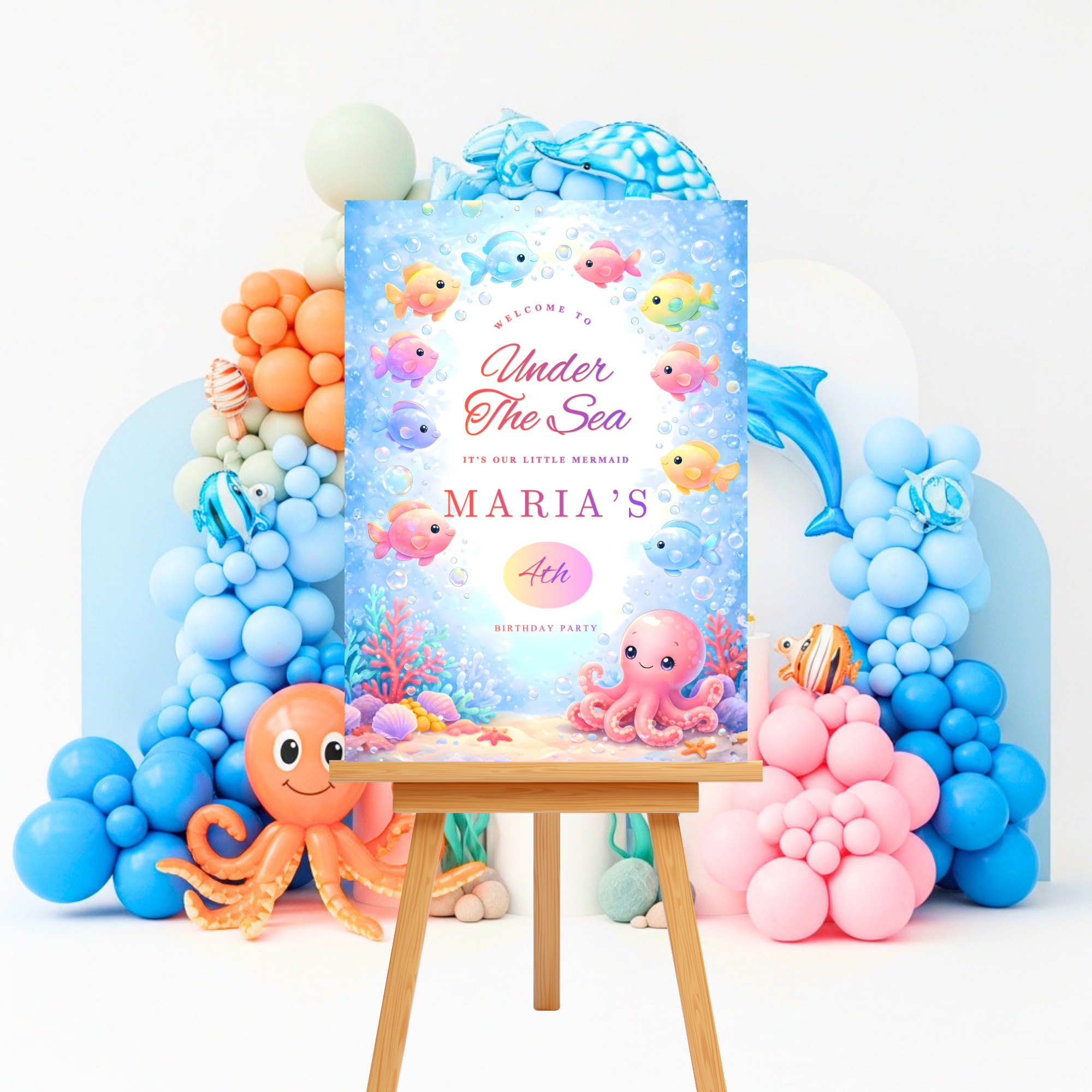 Under The Sea Mermaid Birthday Party Sign