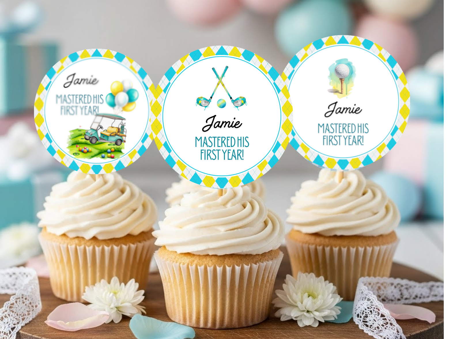 Golf Birthday Stickers & Favor Tags