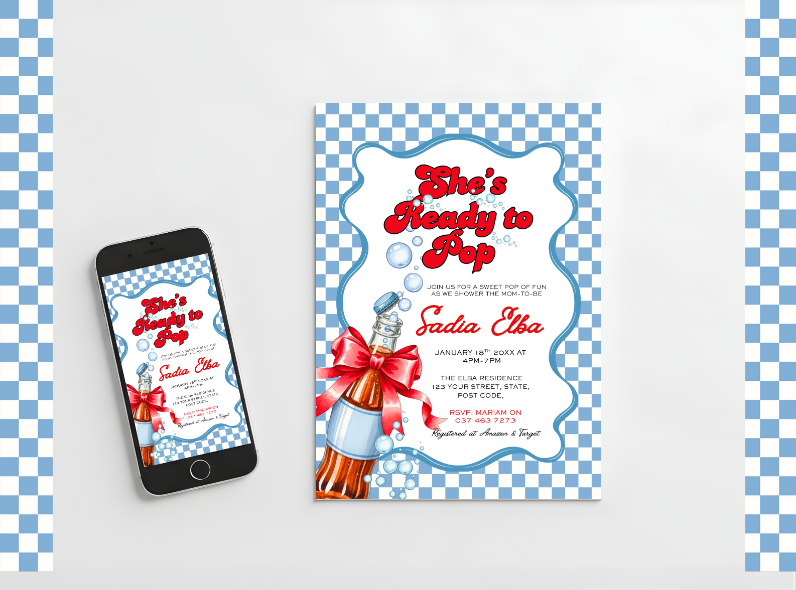 She’s Ready to Pop Baby Shower Invitation Set