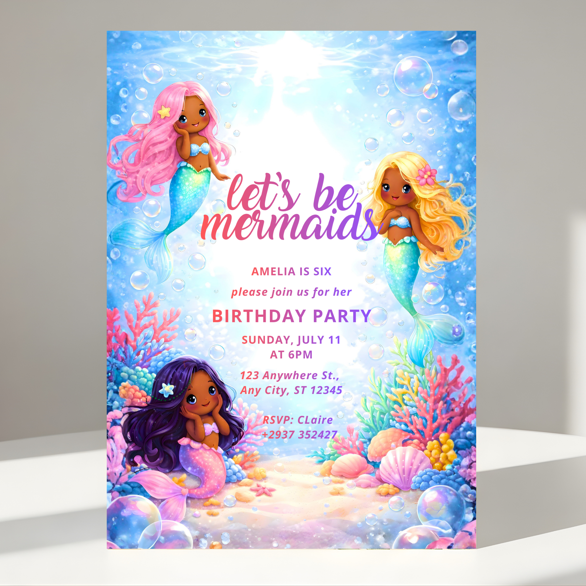 Mermaid Birthday Invitation