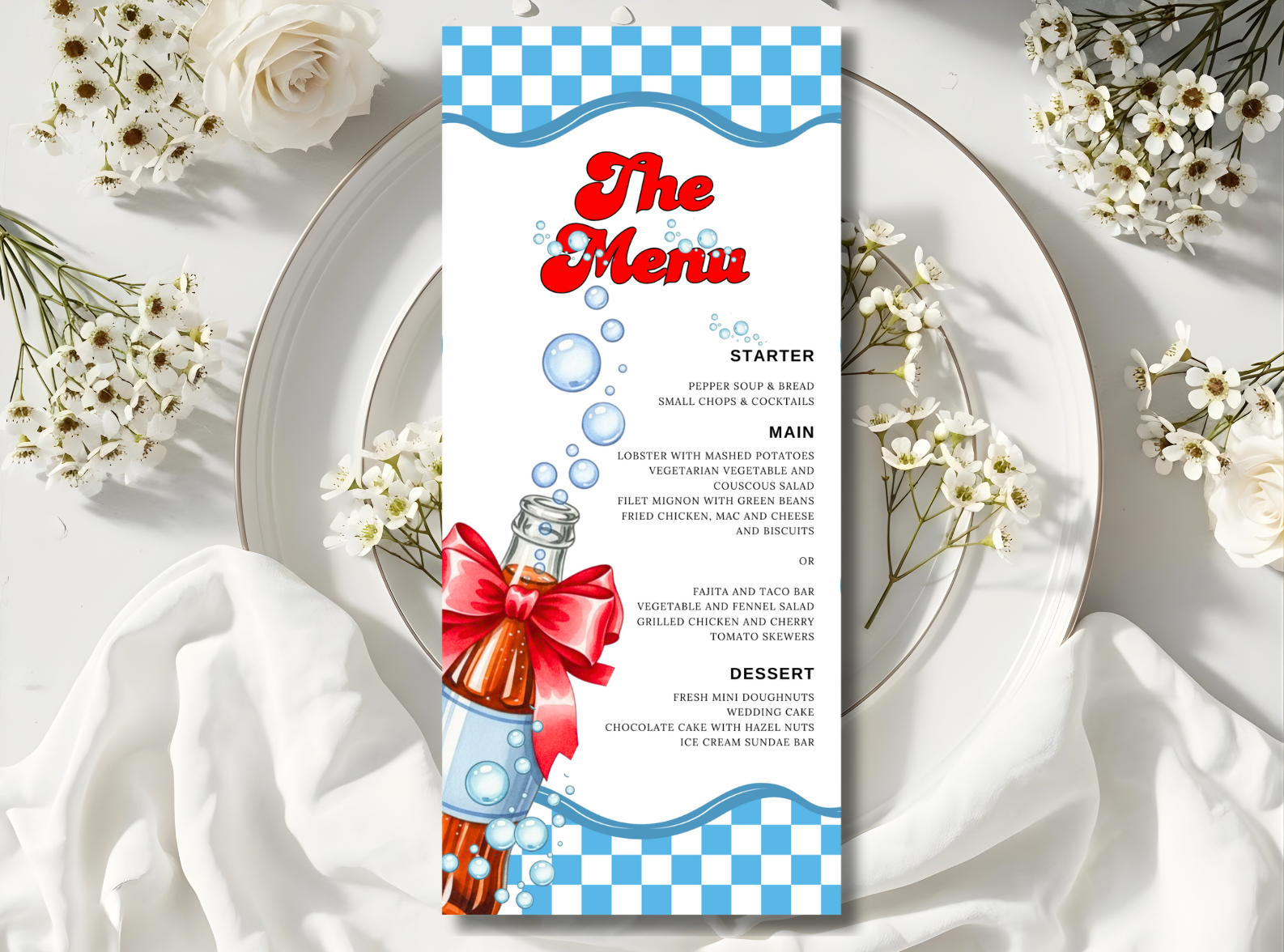 She's Ready to Pop Baby Shower Menu 