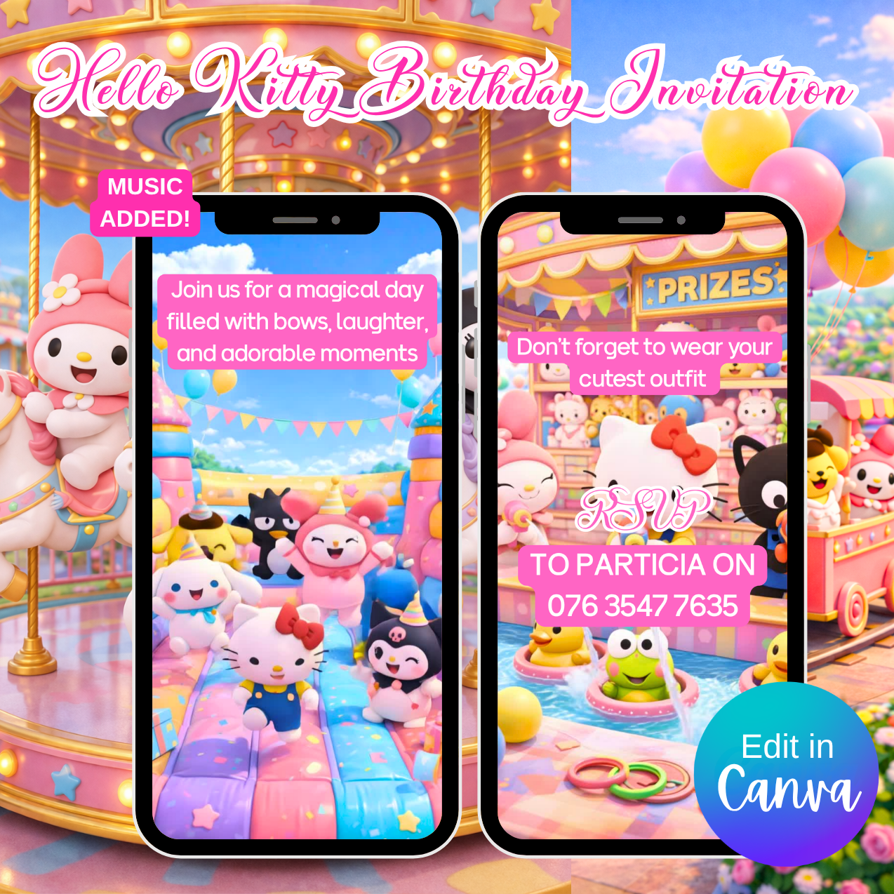 Hello Kitty Birthday Video Invitation