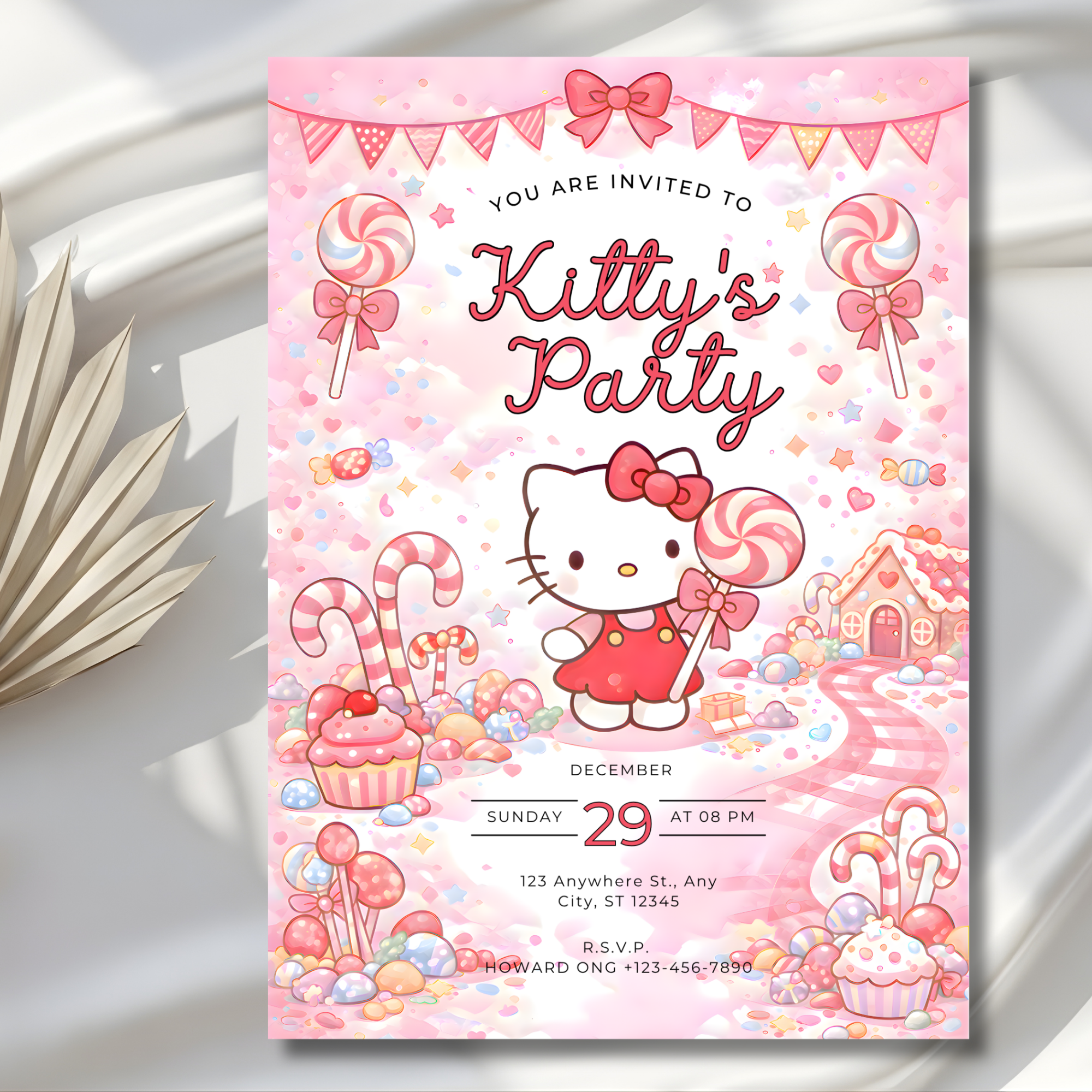 Hello Kitty's Party Digital Invitation
