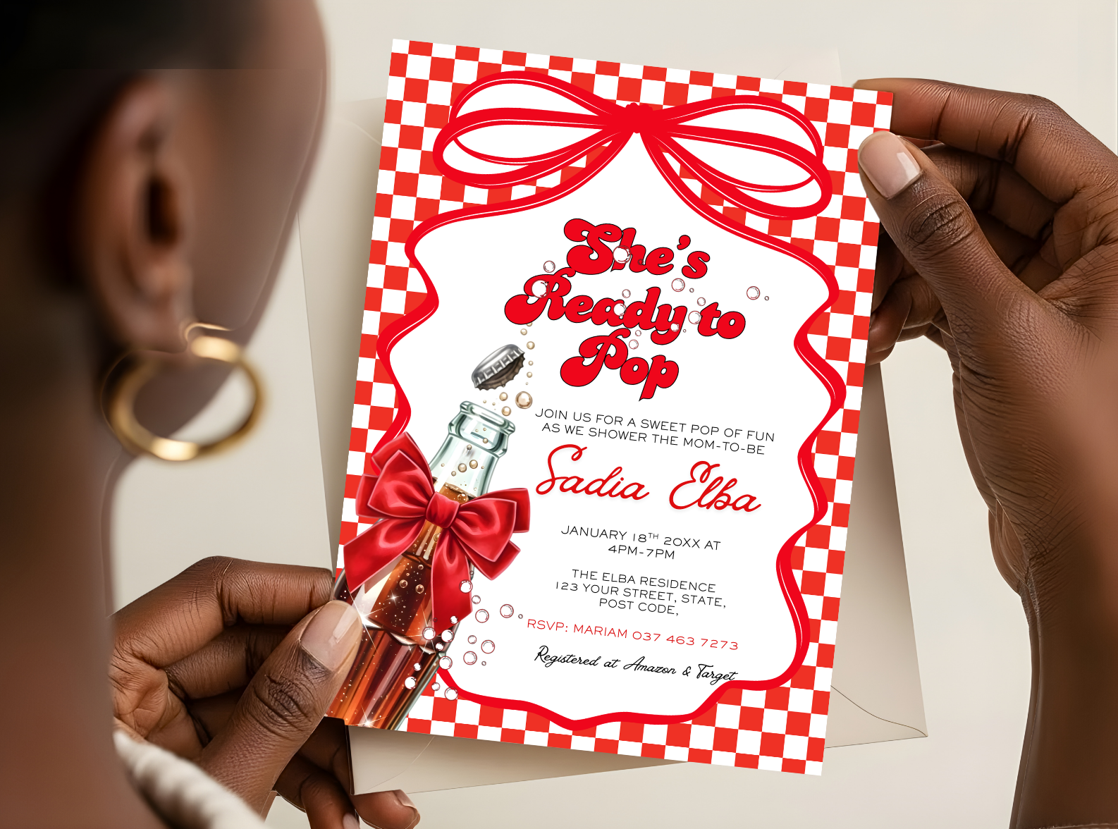 Ready to Pop Baby Shower Invitation Set
