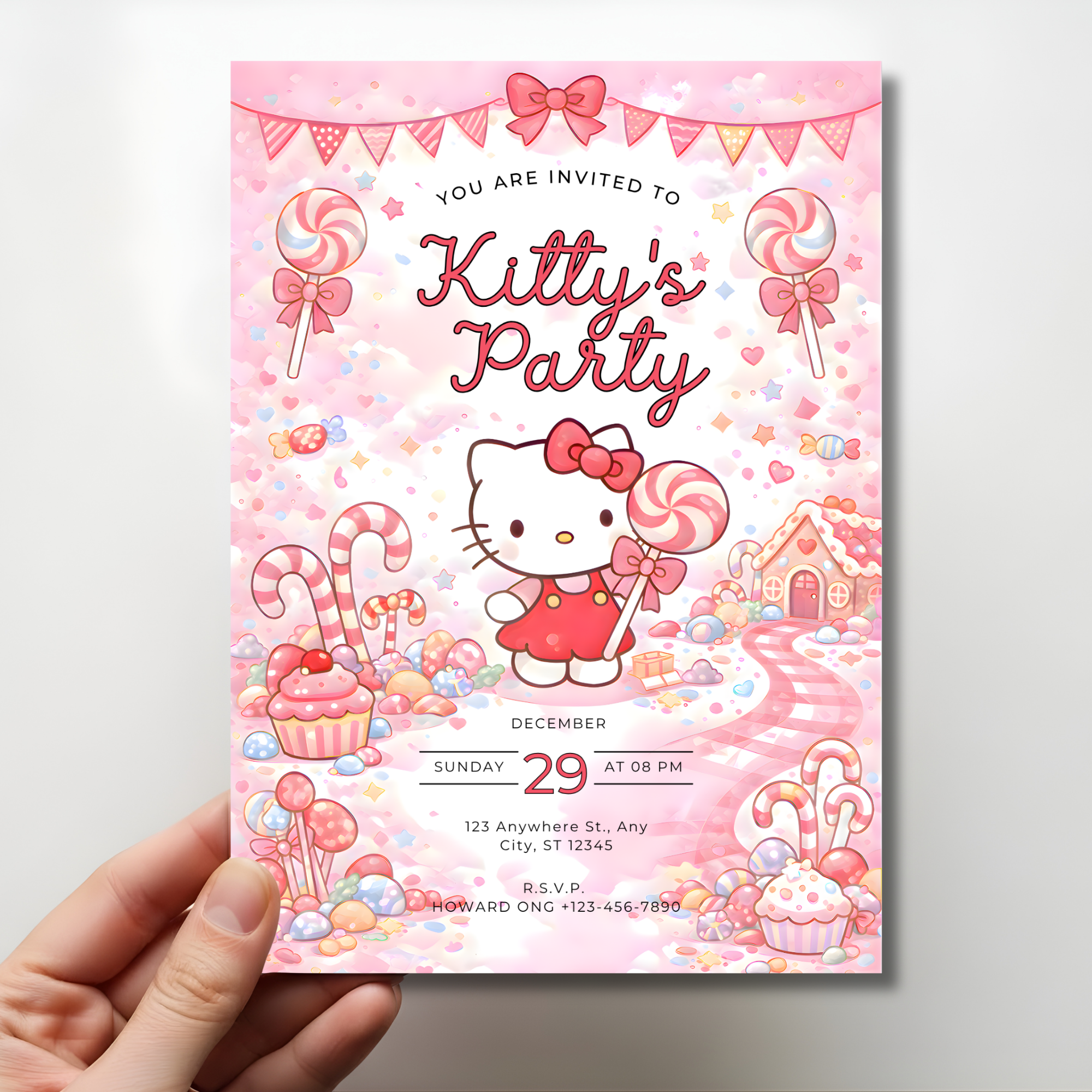 Hello Kitty's Party Digital Invitation