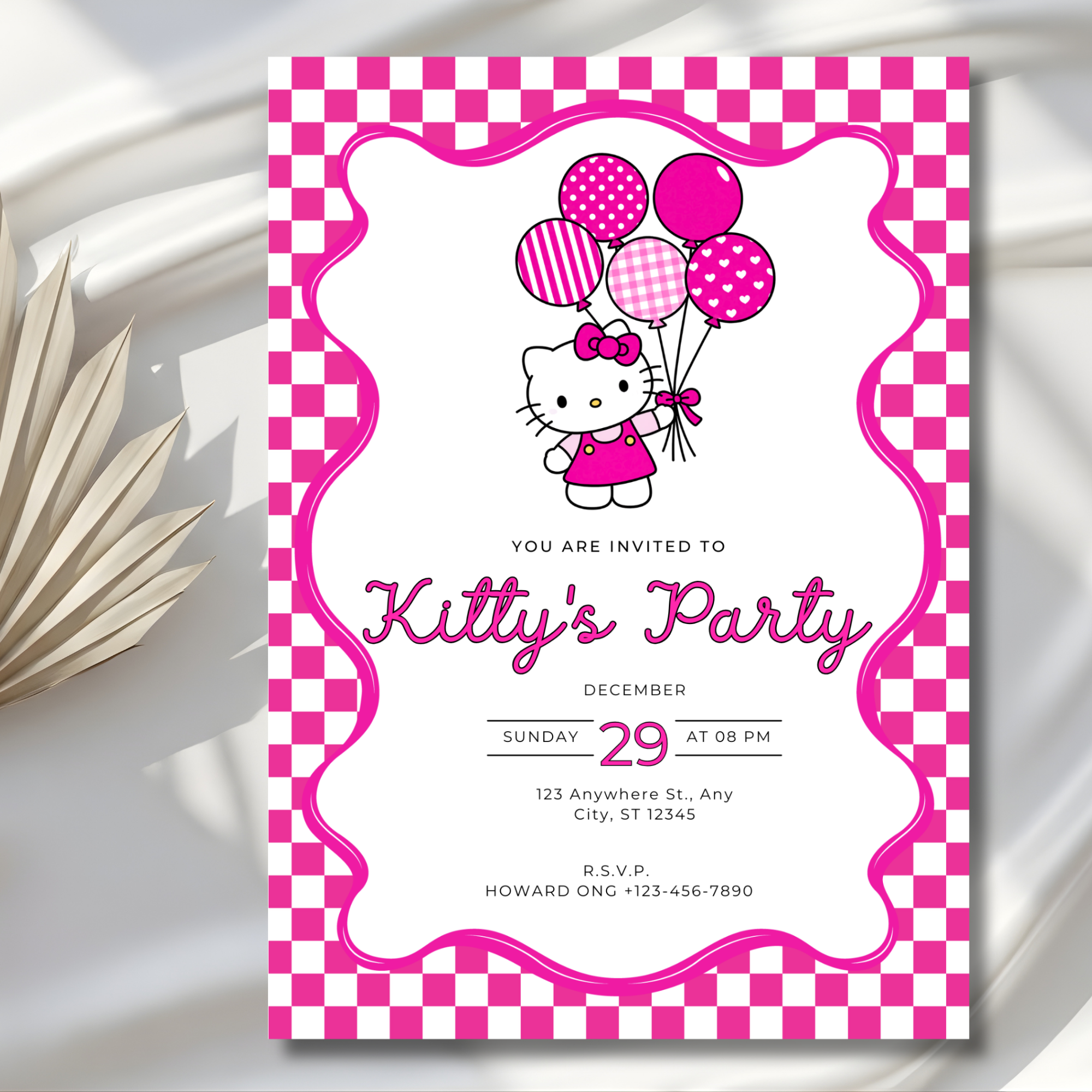 Hello Kitty Birthday Invitation