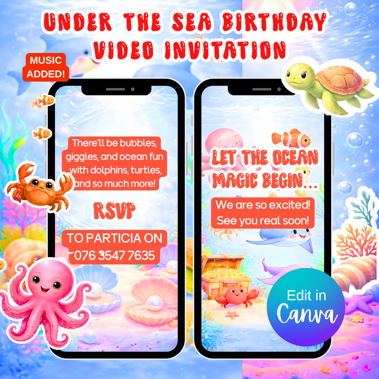 Under the Sea Birthday Video Invitation