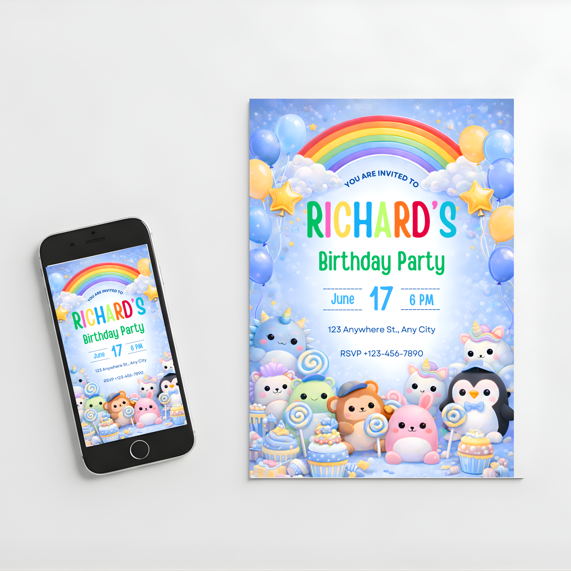 Squishmallow Birthday Invitation Template