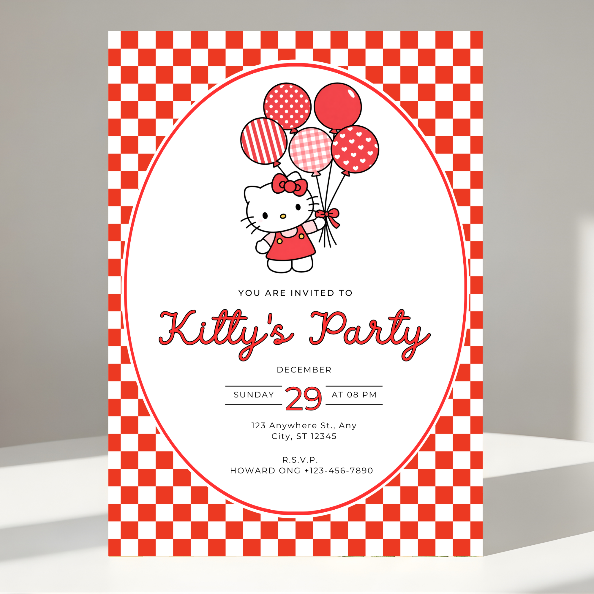 Hello Kitty Birthday Invitation