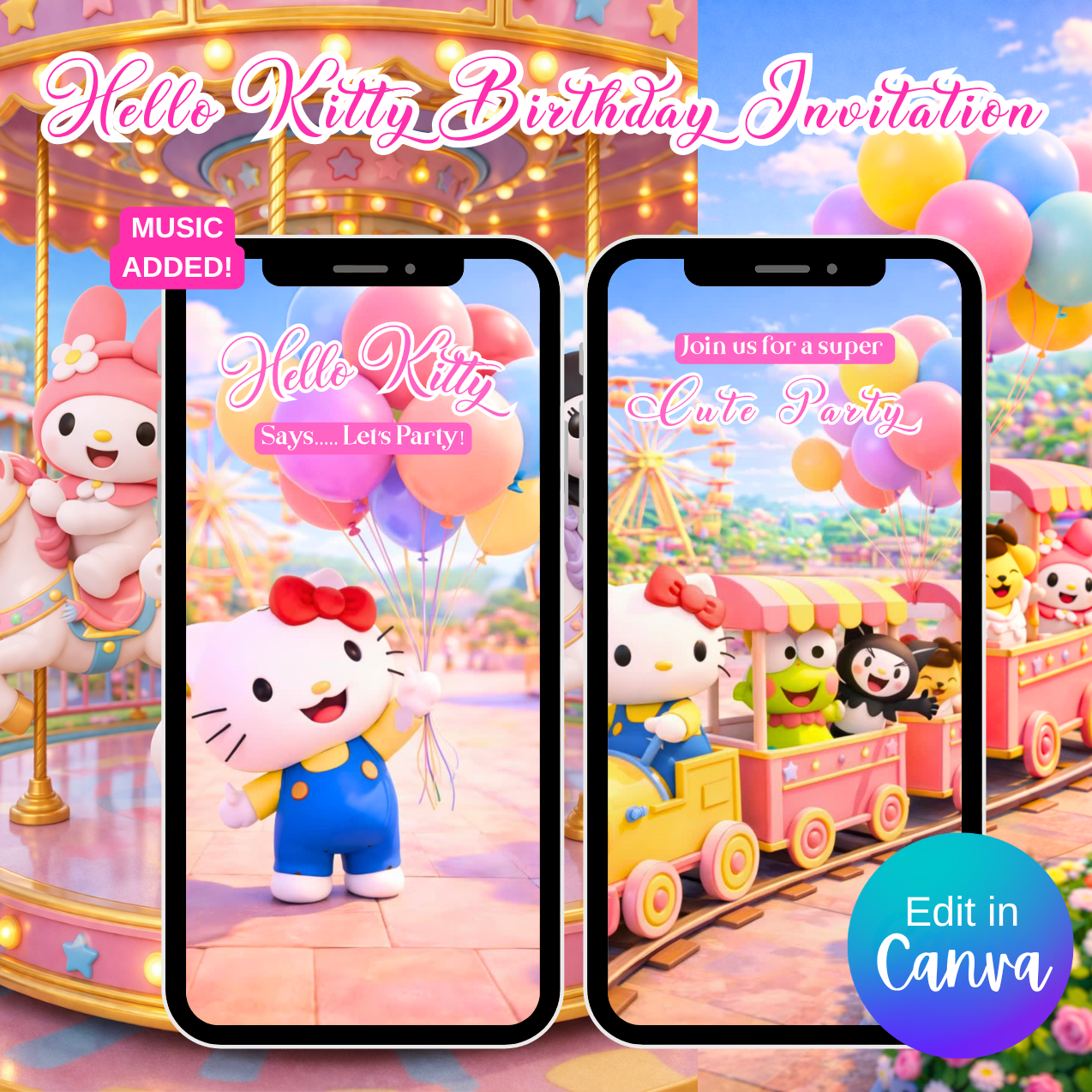Hello Kitty Birthday Video Invitation