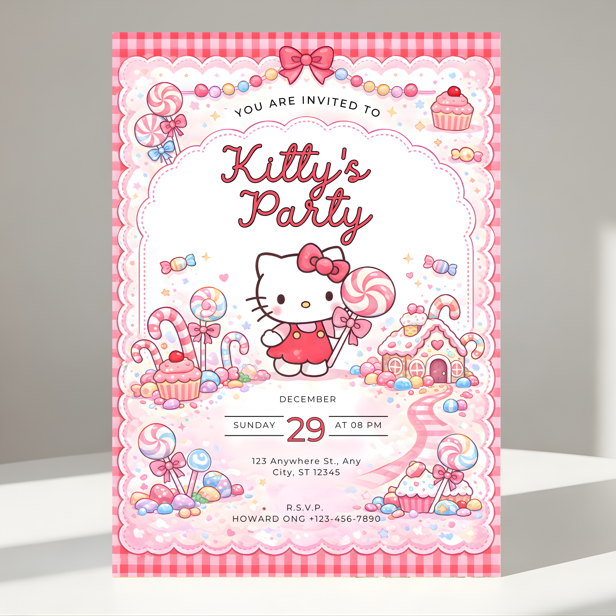 Hello Kitty's Party Digital Invitation