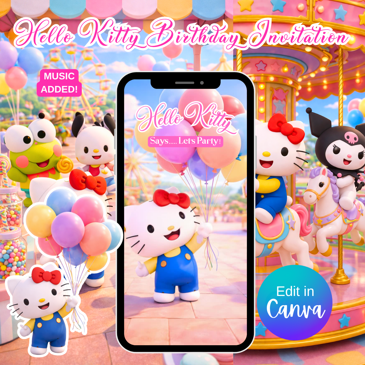Hello Kitty Birthday Video Invitation