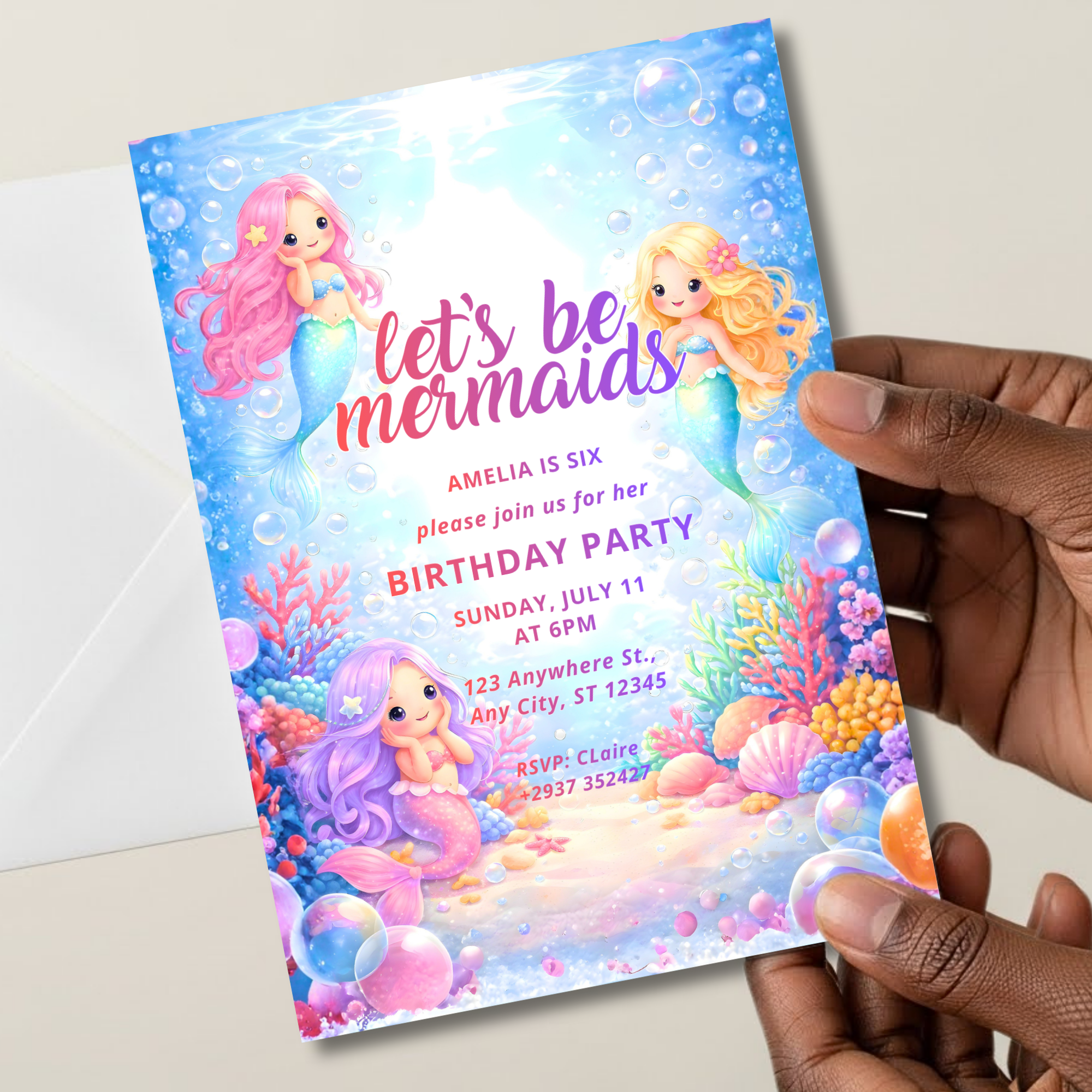Mermaid Birthday Invitation