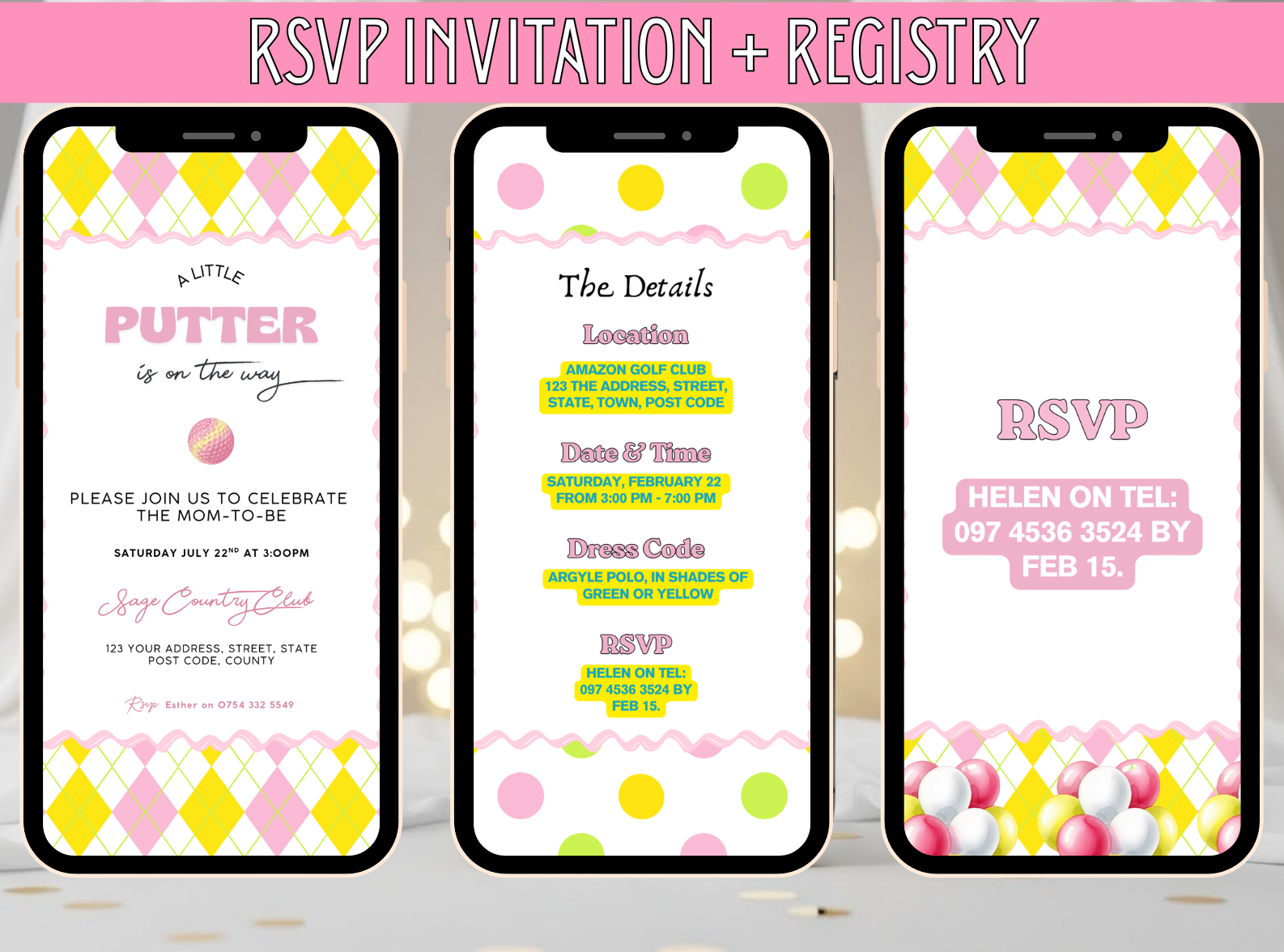 Little Putter Golf Baby Shower RSVP Invitation