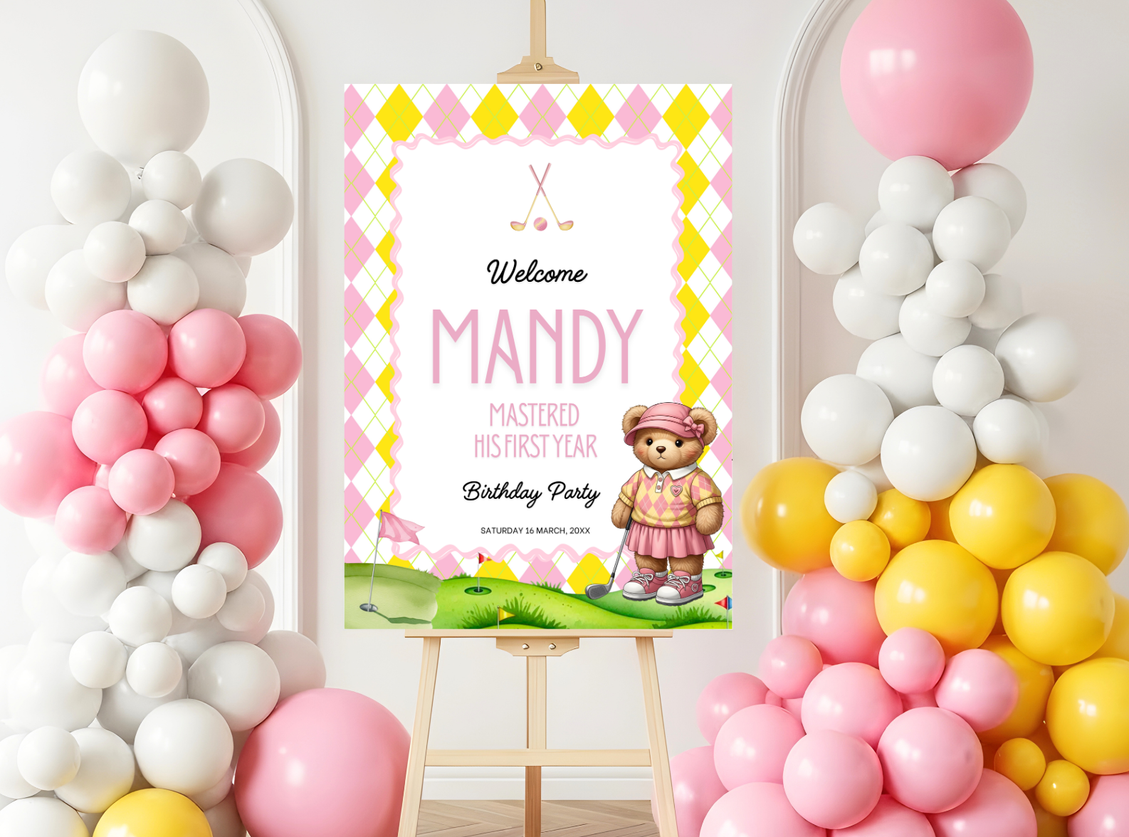 Golf-Themed Baby Shower Welcome Sign