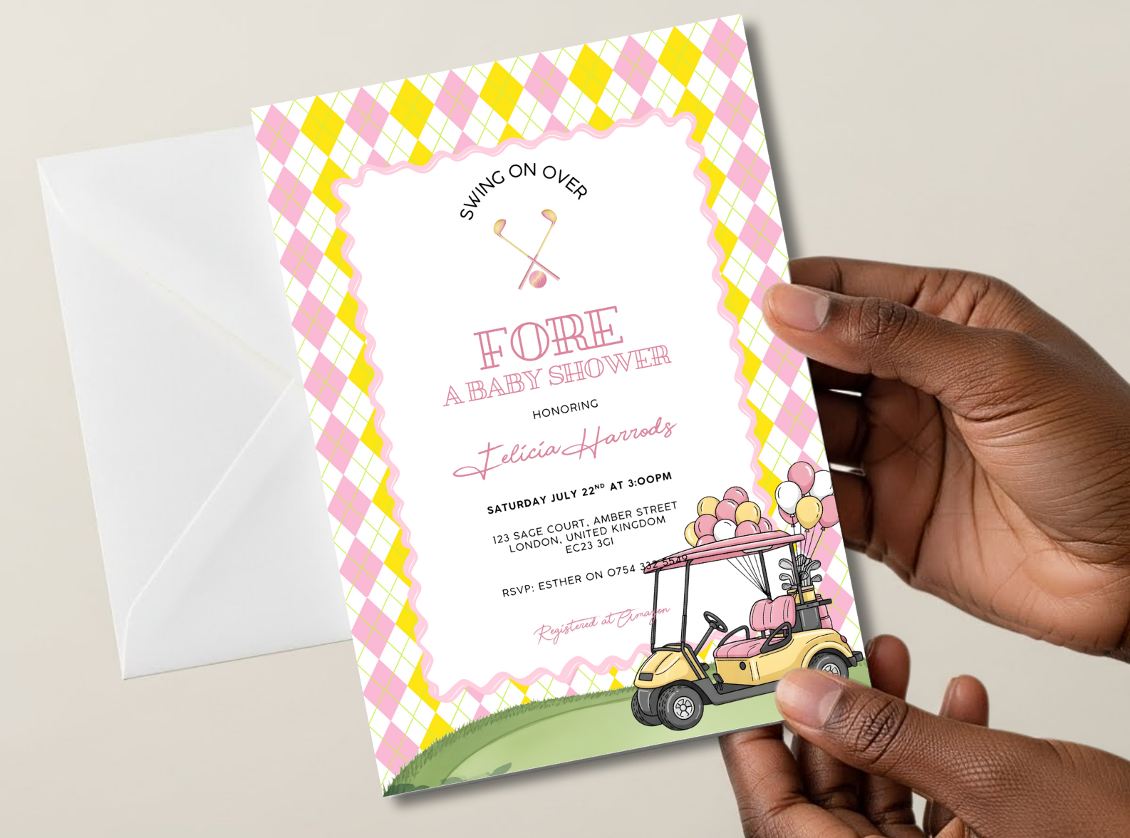 Golf-Themed Baby Shower Invitation