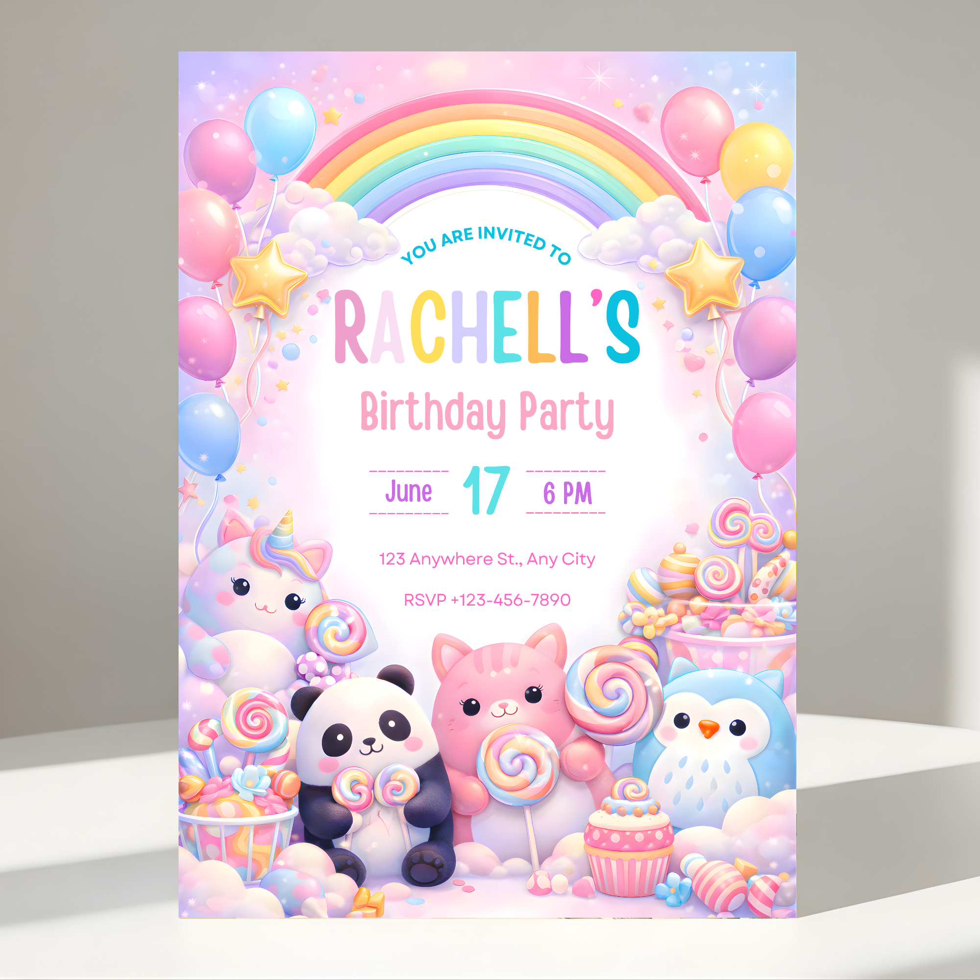 Squishmallow Birthday Invitation 