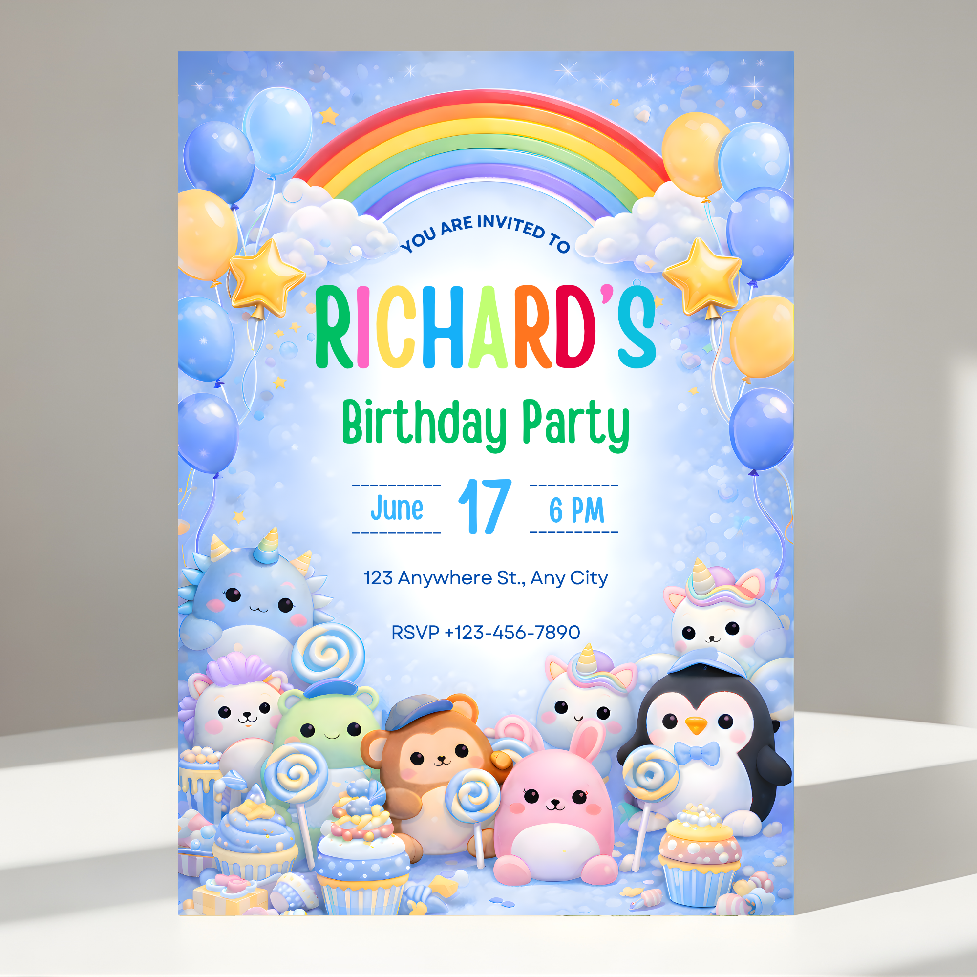 Squishmallow Birthday Invitation Template