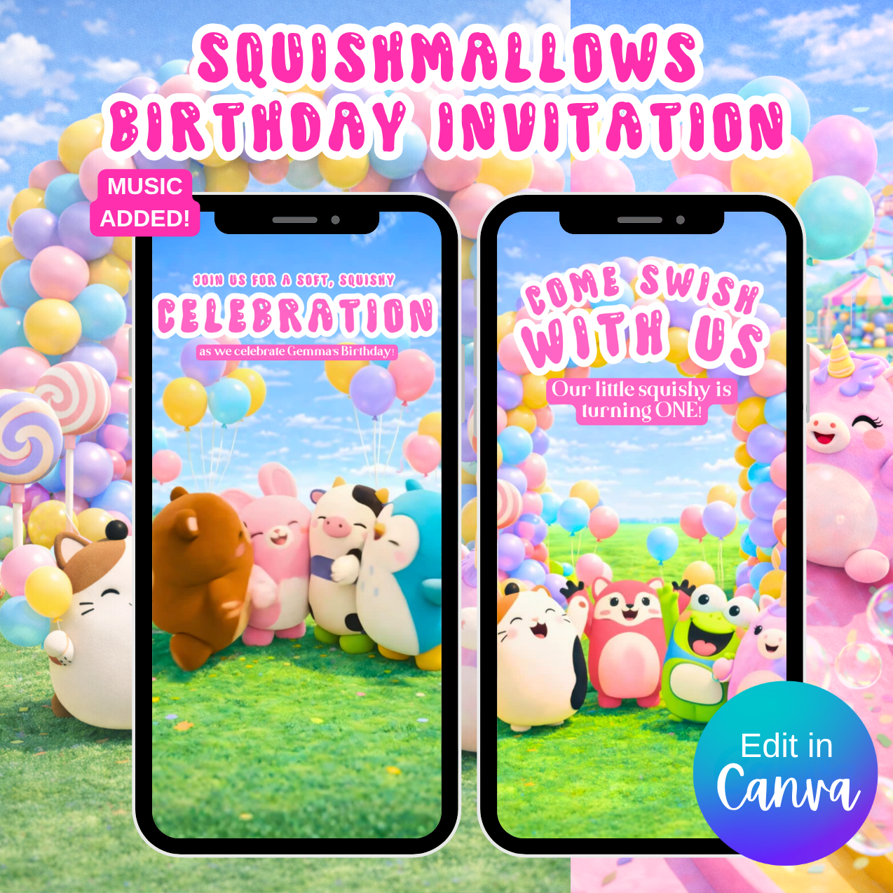Squishmallows Birthday Invitation Video