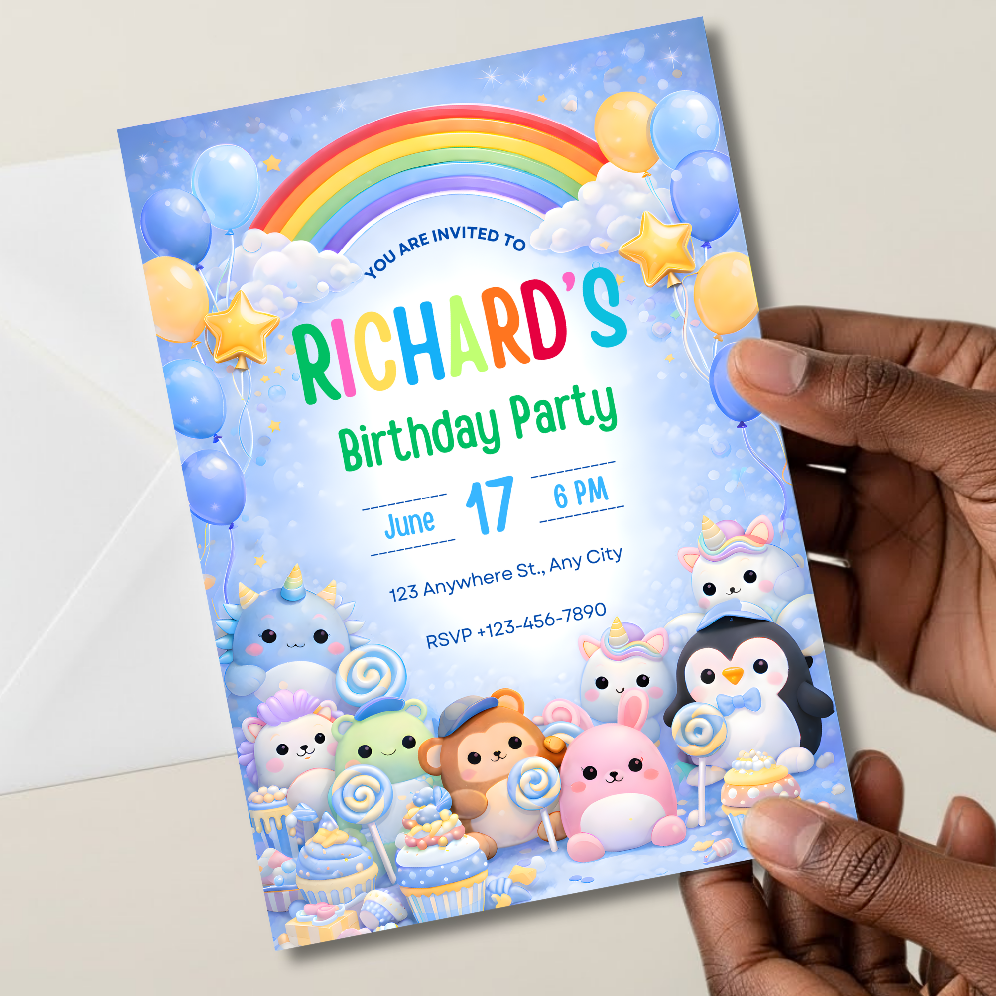 Squishmallow Birthday Invitation Template