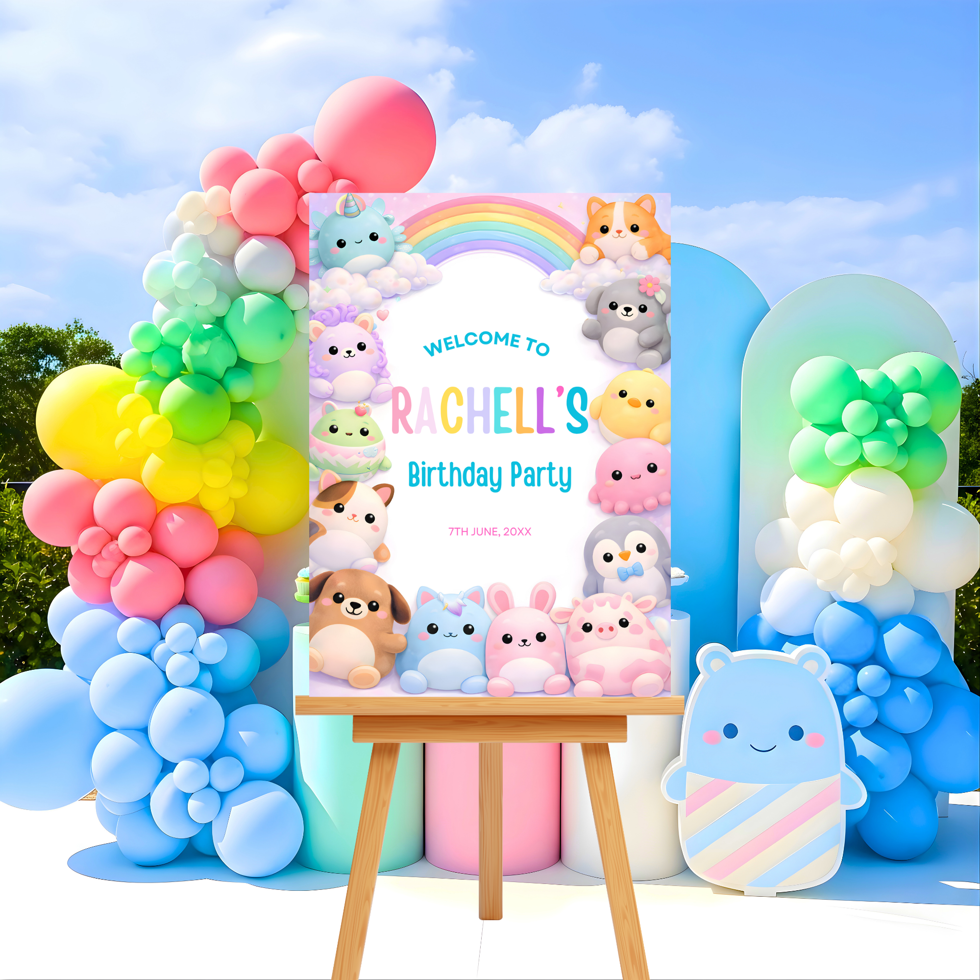 Squishmallows Birthday Party Welcome Sign
