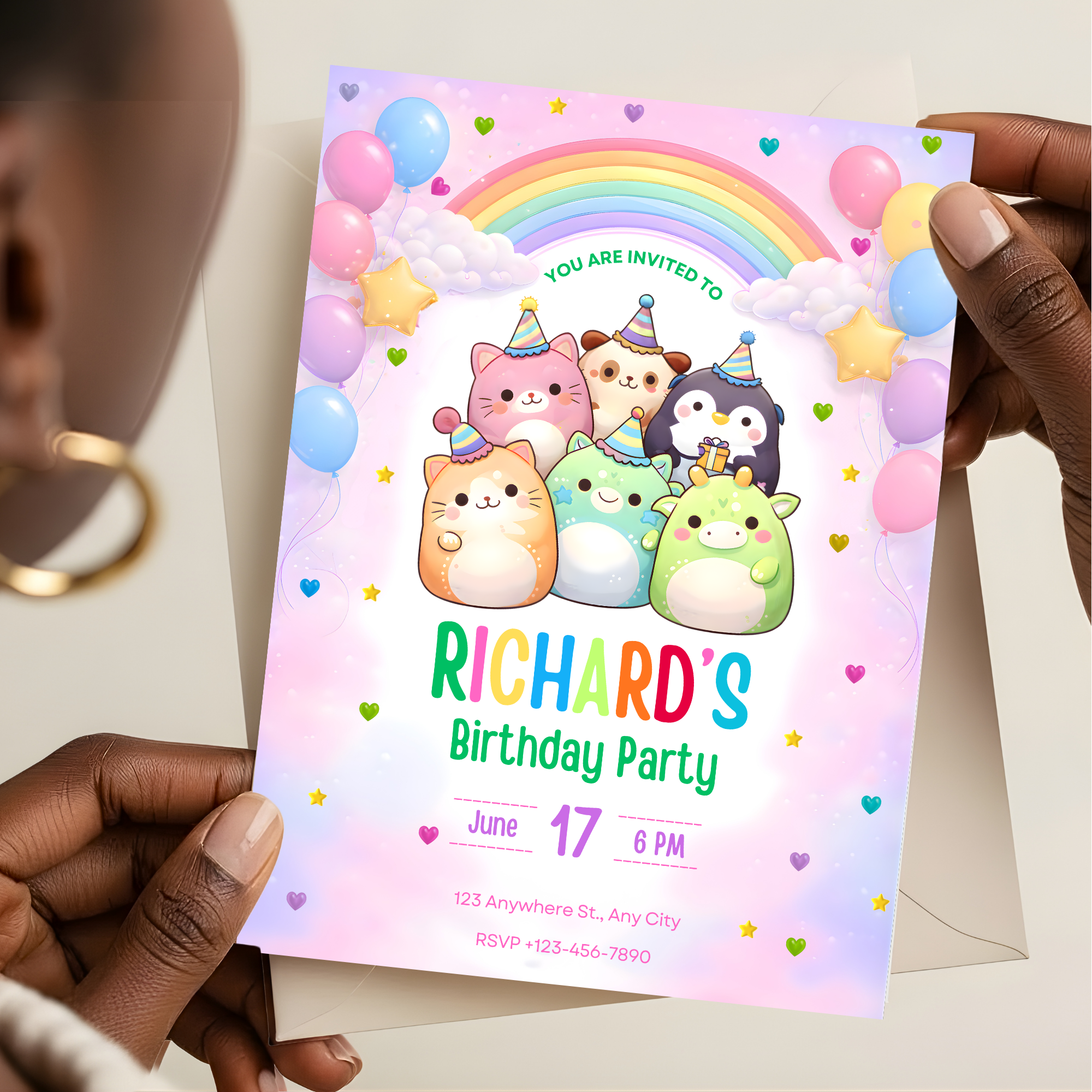 Squishmallow Birthday Invitation Template