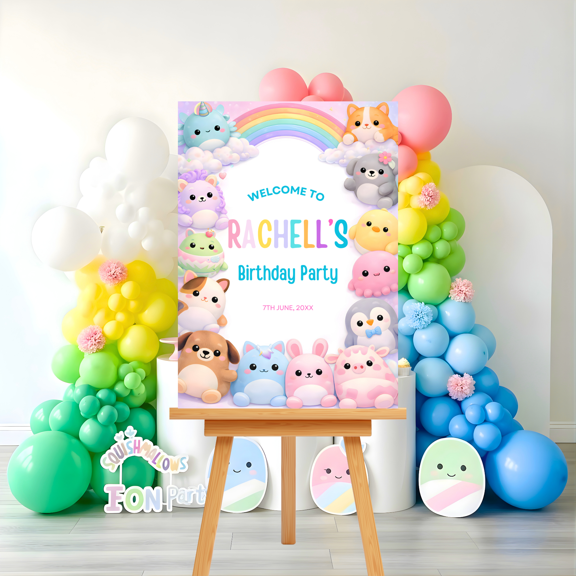 Squishmallows Birthday Party Welcome Sign