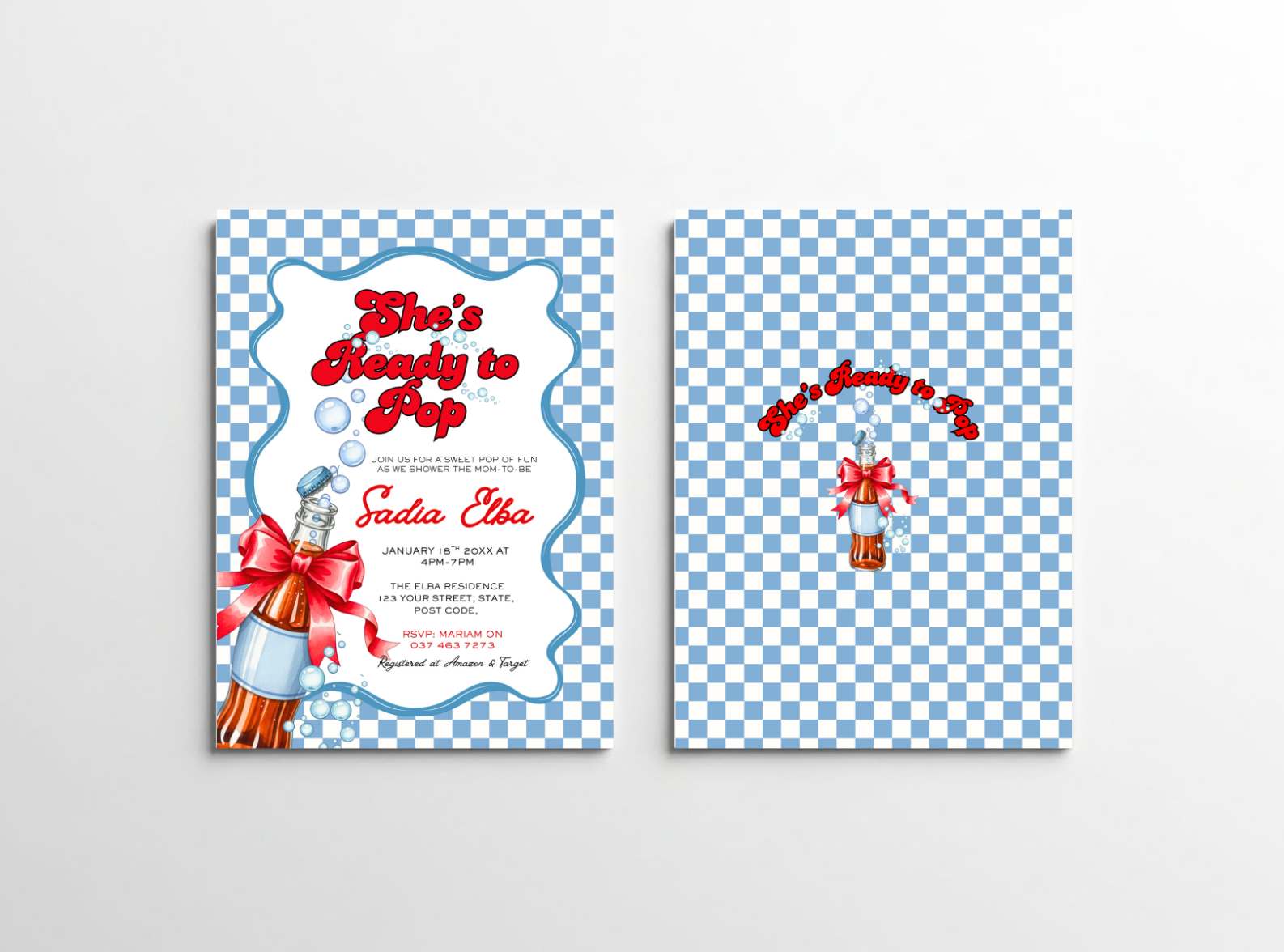 She’s Ready to Pop Baby Shower Invitation Set