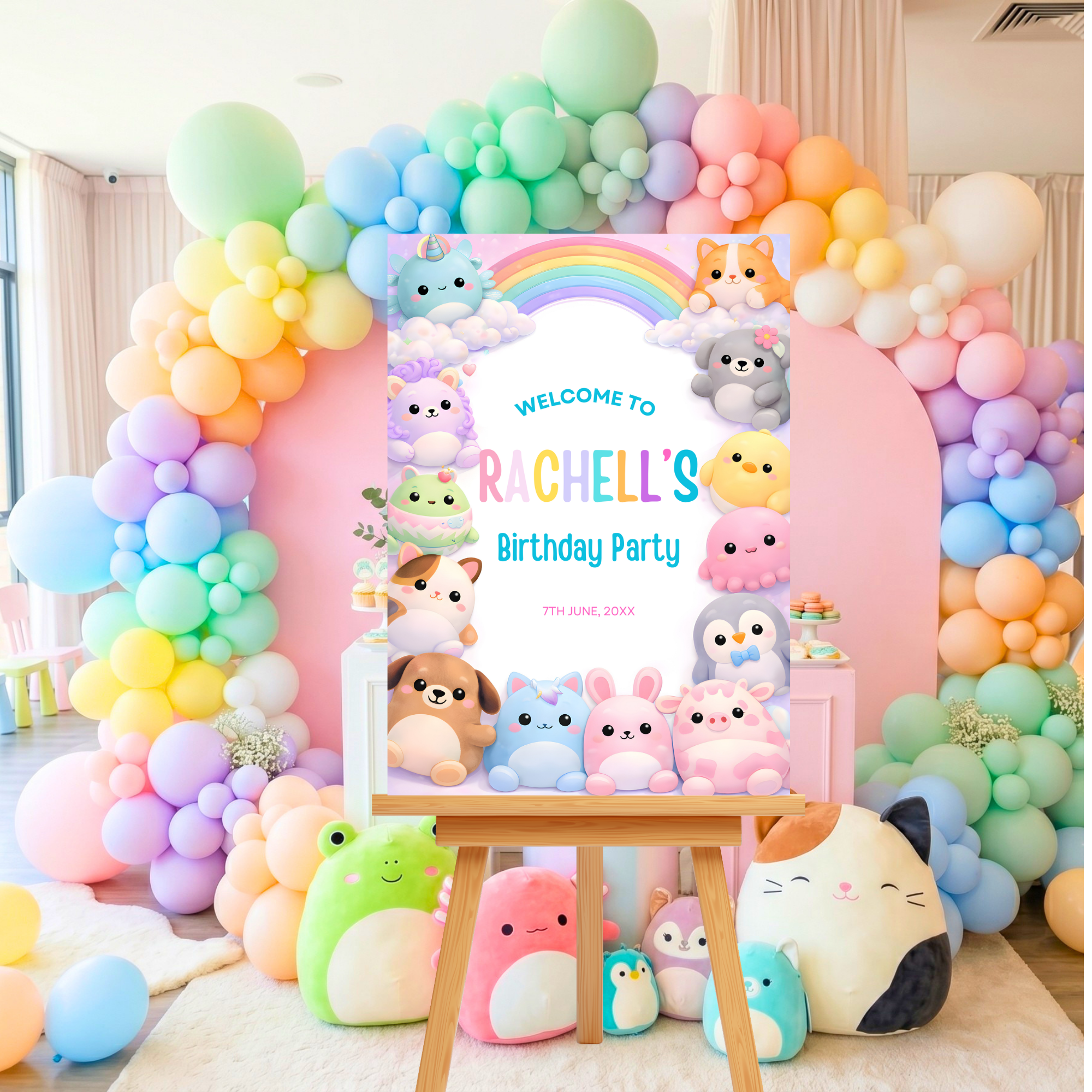 Squishmallows Birthday Party Welcome Sign