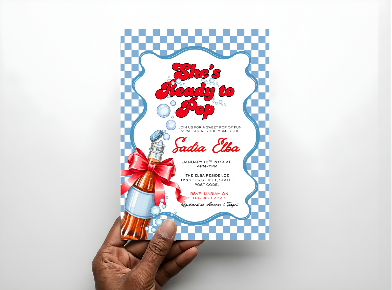 She's Ready to Pop Baby Shower Invitation Cards