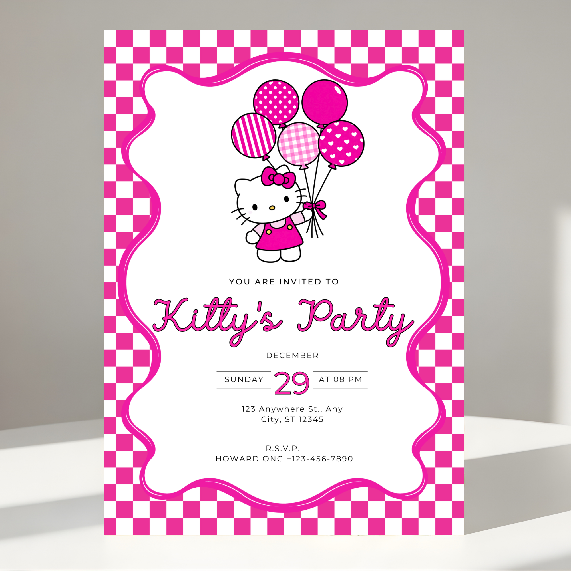 Hello Kitty Birthday Invitation