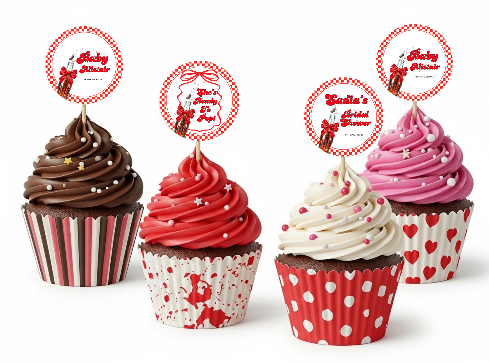 She's Ready to Pop Favor Tags & Stickers