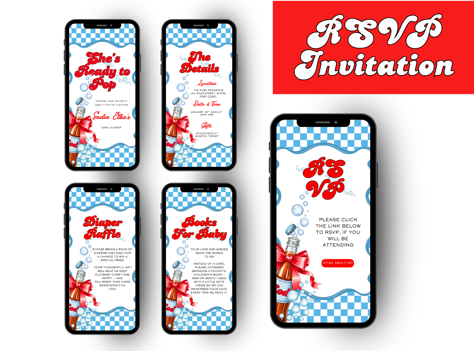 She’s Ready to Pop Mobile Animation Invitation with Music