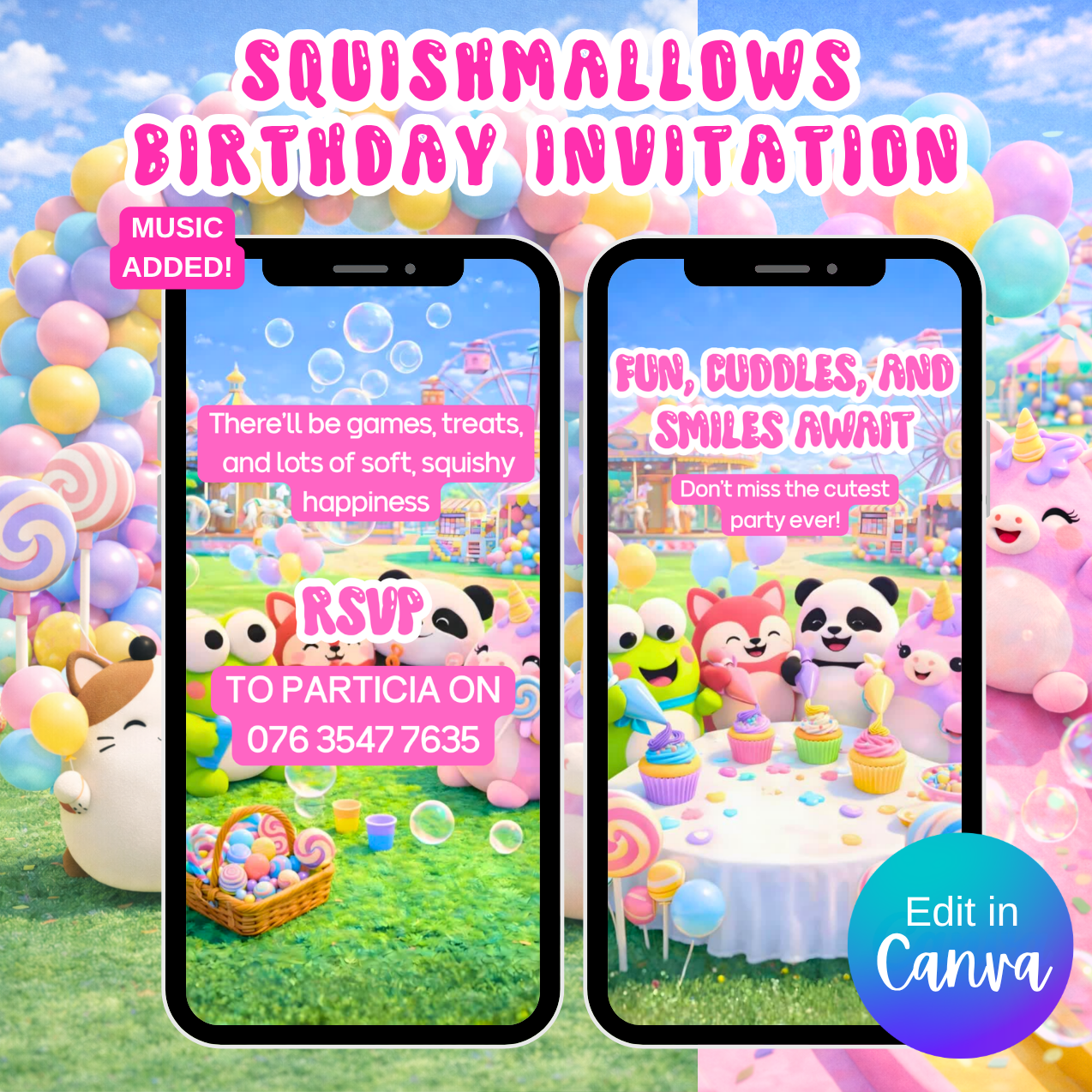 Squishmallows Birthday Invitation Video