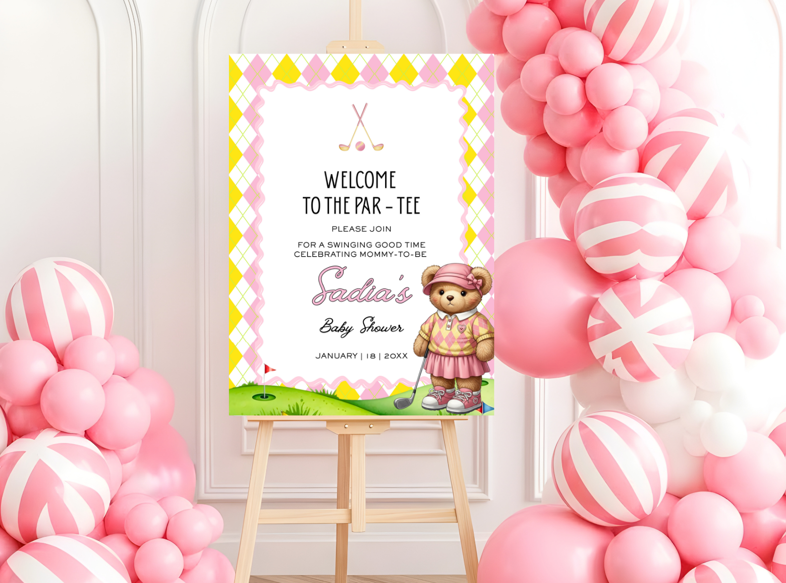 Golf-Themed Baby Shower Welcome Sign
