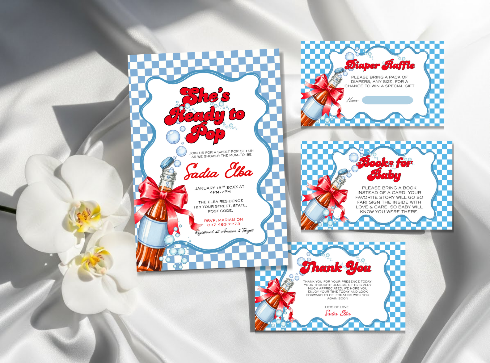She’s Ready to Pop Baby Shower Invitation Set