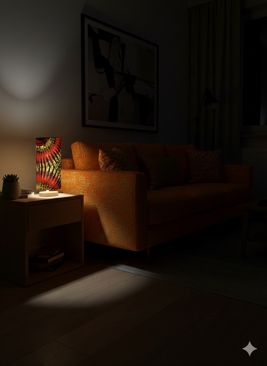 Lampe Tube Wax Rouge & Or 