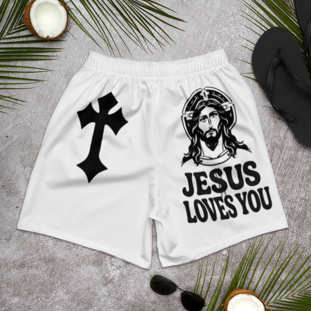 Jesus Loves You White Shorts
