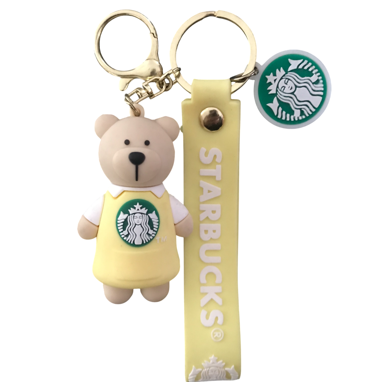 Llavero Starbucks Oso Mandil Amarillo