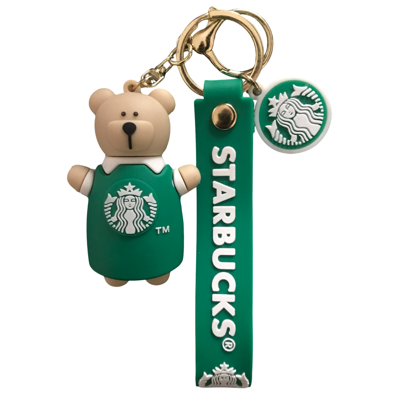 Llavero Starbucks Oso Mandil Verde