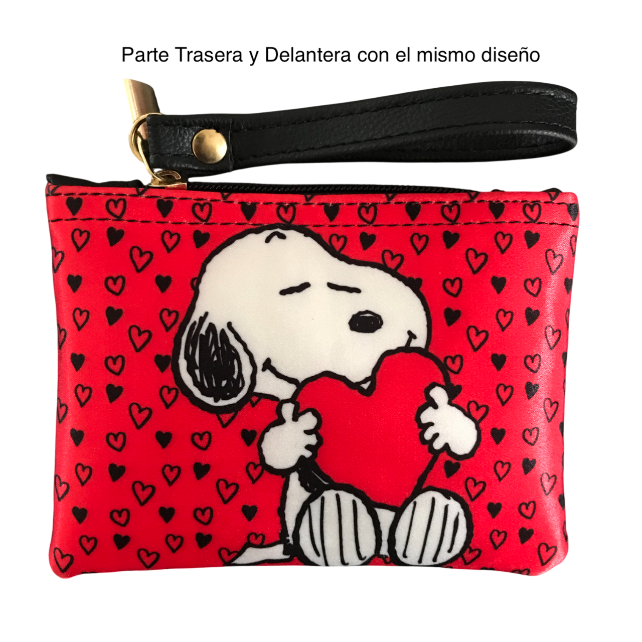 Monedero Cuadrado Snoopy Corazon