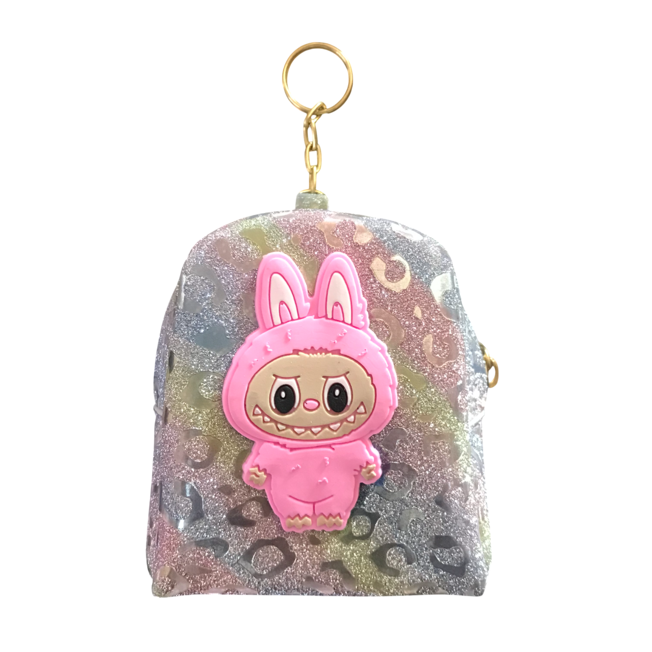 Monedero Labubu Con Argolla Rosa