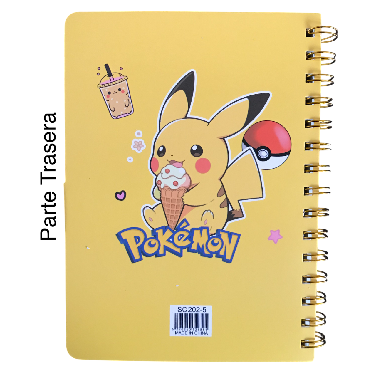 Libreta Pokemon Pikachu Pasta Semidura 70 Hojas - Modelo D
